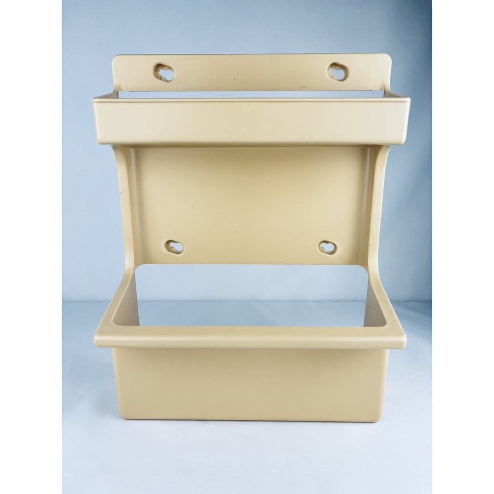 Vintage 1980s Rubbermaid Clean Up Caddy Tan Plastic Wall Mounts #2320